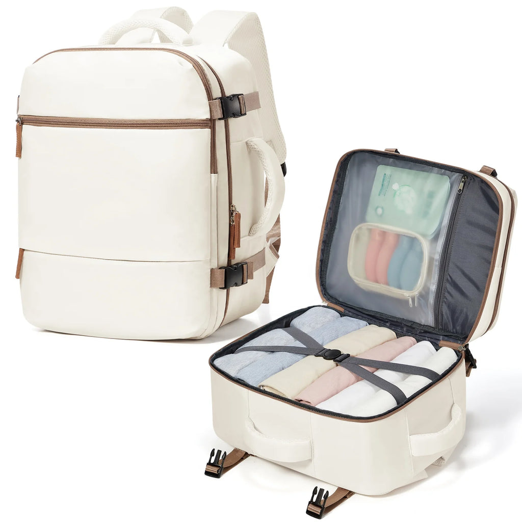 Casual Anti-Theft Business Backpack with Soft Zipper Closure Waterproof Multi-Compartment Portable Soft Polyester Lining