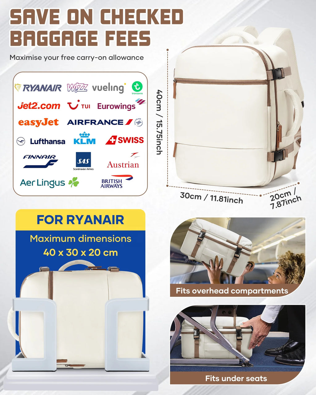 Casual Anti-Theft Business Backpack with Soft Zipper Closure Waterproof Multi-Compartment Portable Soft Polyester Lining