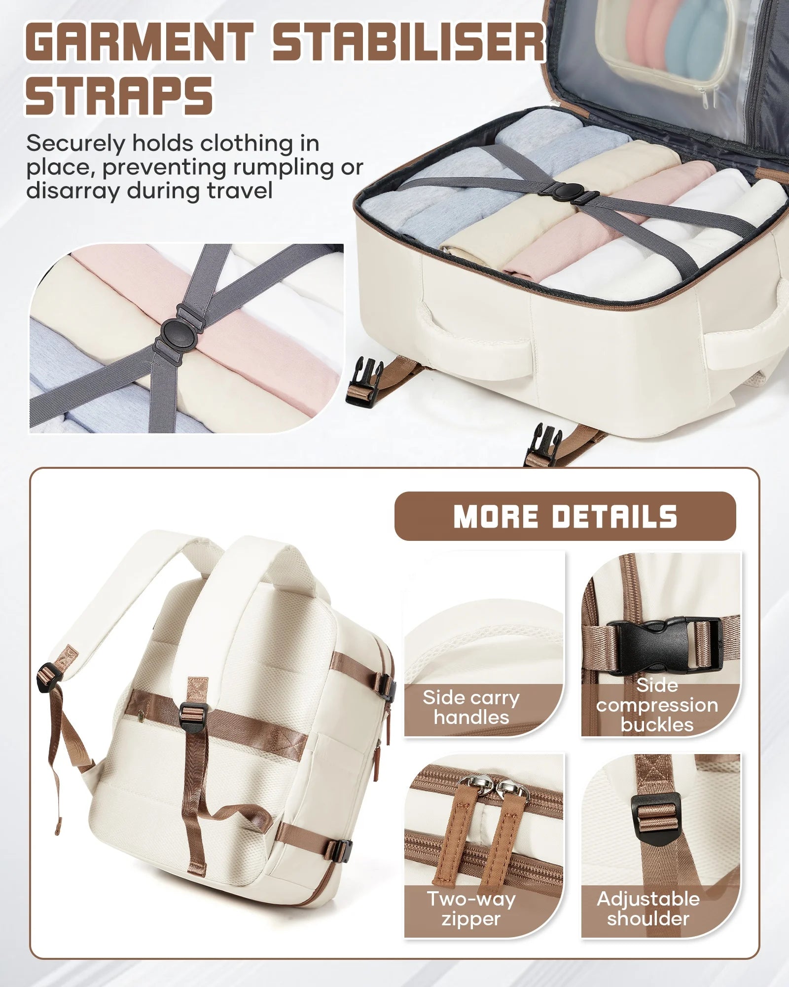 Casual Anti-Theft Business Backpack with Soft Zipper Closure Waterproof Multi-Compartment Portable Soft Polyester Lining